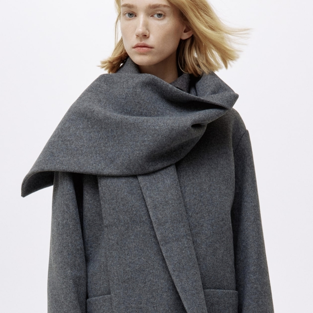Nwt SCARF-DETAIL COAT
